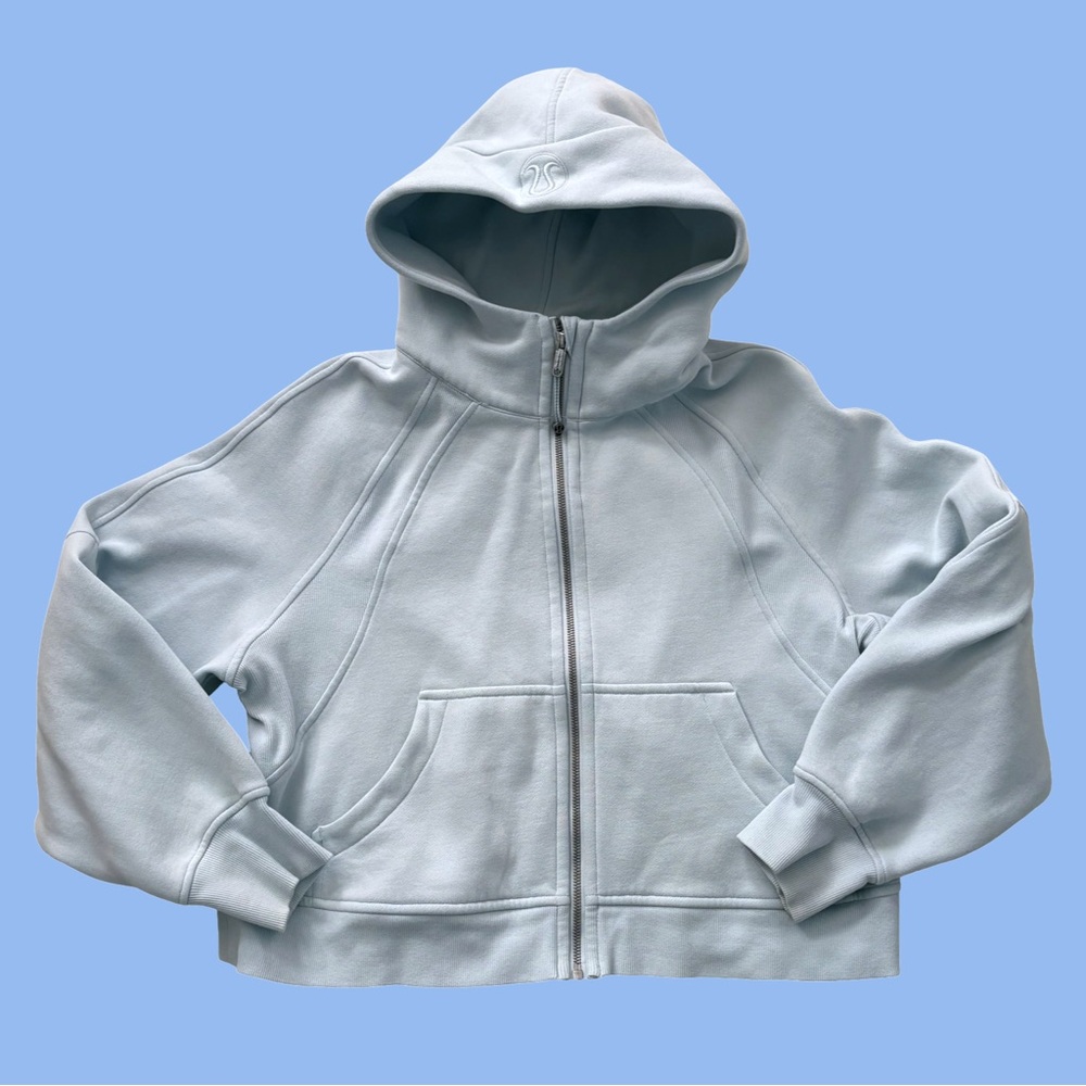 Lululemon Scuba Oversized Hoodie Light Blue Cropped Full Zip